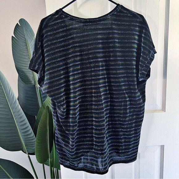 Traffic People NWT Glitter Striped Blouse Top - Picture 4 of 6
